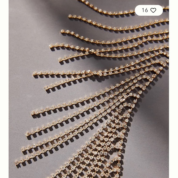 Anthropologie Crystal fringe necklace nwt - Picture 2 of 2